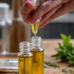 手作り化粧品と職人の手元